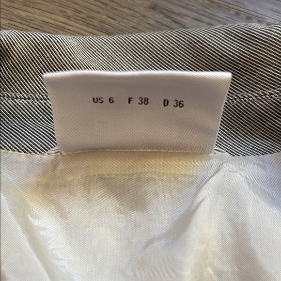 Akris Punto | Black and White Striped Cotton Blend Jacquard Blazer Size 6 - Picture 7 of 16